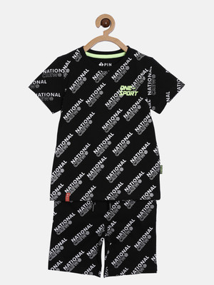 3Pin Boys Casual T-shirt Shorts(Black)