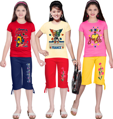 KS KOARRA Girls Casual T-shirt Track Pants(87 MULTICOLOURRS)