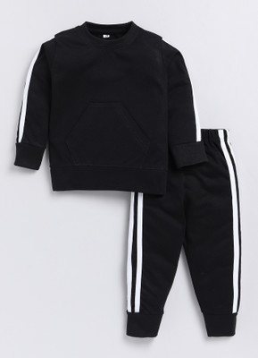 carrydreams Boys & Girls Casual T-shirt Trouser(BLACK)