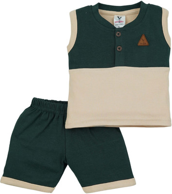 Macitoz Baby Boys Casual T-shirt Shorts(SALMON ROSE)