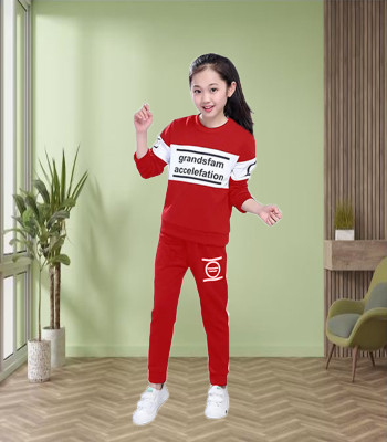 Cute N Tight Baby Boys & Baby Girls Casual T-shirt Track Pants(Red)