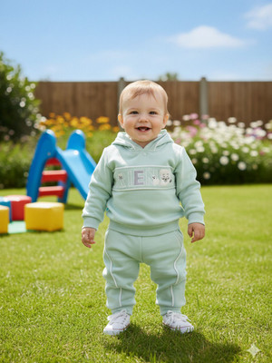 Pompidou Baby Boys Casual T-shirt Pant(Pista)