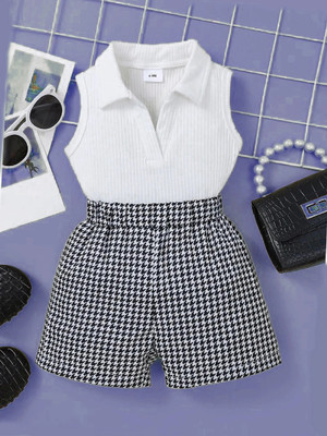 HouseOfCommon Girls Party(Festive) T-shirt Shorts(White)