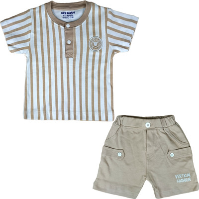 Neo Nate Baby Boys Casual T-shirt Shorts(Khaki)
