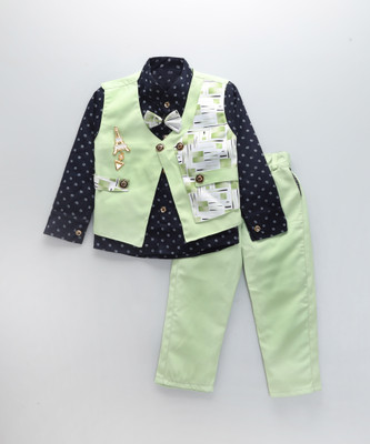 Ajmer Dresses Boys Casual Jacket Pant, Shirt(Green)