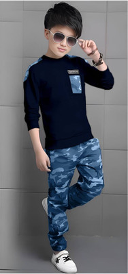 Ruastyle Baby Boys Party(Festive) T-shirt Trouser(BLUE)