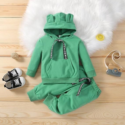 Mayneisha Baby Boys & Baby Girls Casual Sweatshirt Track Suit(Nice-Green)