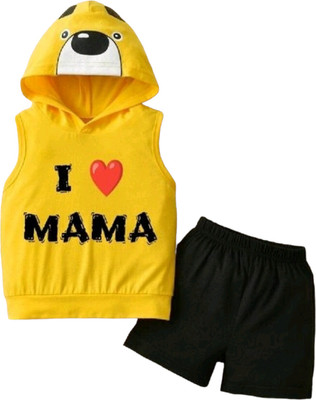 SANWARIA CLUB Baby Boys Casual T-shirt Shorts(YELLOW)