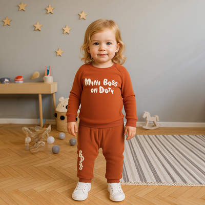 MINI KLUB Baby Boys Casual T-shirt Pant(Orange)