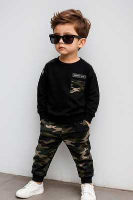 Kiddique Boys Party(Festive) T-shirt Trouser(BLACK)