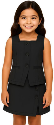 RIYANSHI Girls Party(Festive) Top Skirt(GREY)