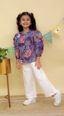 tots&tykes Girls Party(Festive) Top Pant(Purple)