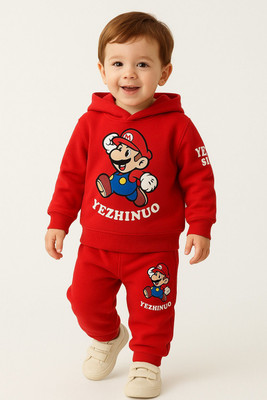 ZIKIDO Baby Boys & Baby Girls Party(Festive) Sweater Track Pants(RED)