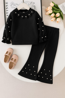 qutie Girls Party(Festive) Top Pant(BLACK)