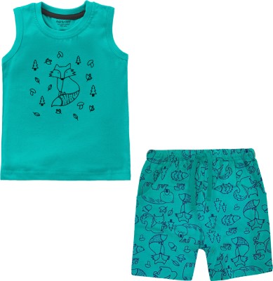 Miss & Chief Baby Boys & Baby Girls Casual T-shirt Shorts(Green)