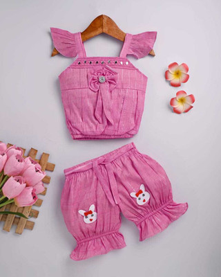 Latest Dresses Baby Girls Party(Festive) Top Pant(PINK)