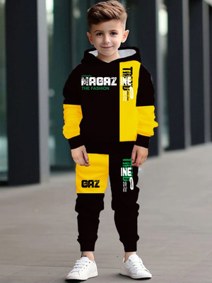 DRUZZEE Baby Boys & Baby Girls Casual T-shirt Track Pants(YELLOW)