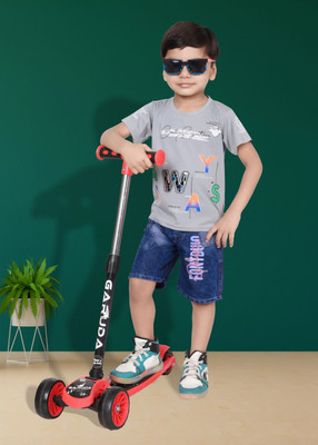 NIVARACREATION Baby Boys Party(Festive) T-shirt Jeans(GREY)