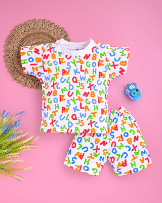 HouseOfCommon Boys & Girls Casual T-shirt Pant(WHITE)