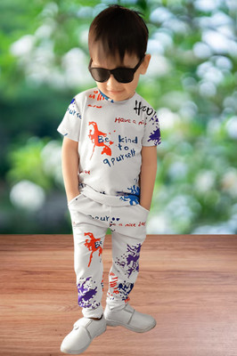 MaaBhawaniprint Baby Boys & Baby Girls Party(Festive) T-shirt Track Pants(Multicolor)