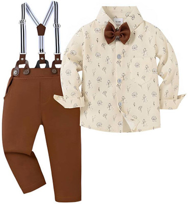 EZIKIDS Baby Boys & Baby Girls Party(Festive) Shirt Pant(CREAM)