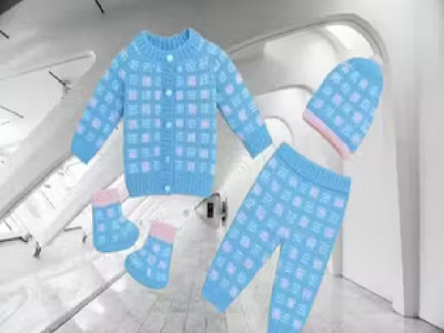 Fashiva Baby Boys & Baby Girls Casual Sweater Cardigan, Pyjama, Cap, Socks(blue orsan cardigan ,cap,shocks,pajama)