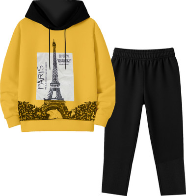 UNFLD Boys & Girls Casual Sweatshirt Pyjama(Mustard)
