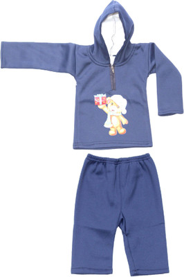 Okara Baby Boys & Baby Girls Casual Bodysuit Pyjama(Blue)