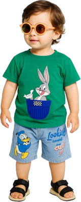 MiniMighty Baby Boys Casual T-shirt Shorts(GREEN)