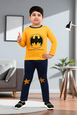 Smuktar garments Baby Boys Casual T-shirt Pant(ORANGE)