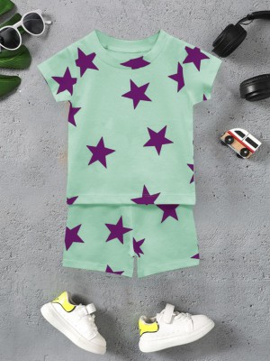 A.T.U.N. Boys Casual T-shirt Shorts(Mint-Purple)