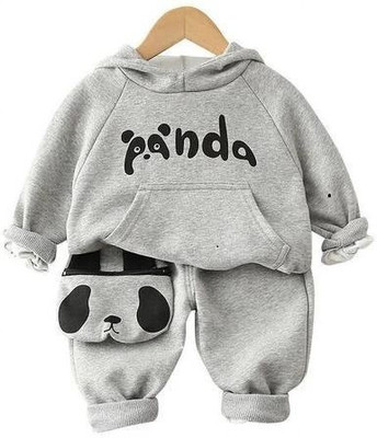 Kwikk Baby Boys & Baby Girls Casual Sweatshirt Track Pants(Grey)
