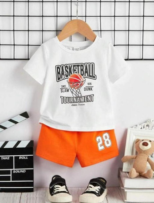 Cutevibe Baby Boys & Baby Girls Casual T-shirt Shorts(WHITE)