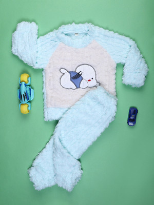 V-MART Baby Girls Casual T-shirt Pyjama(Green)