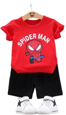 ARY Baby Boys & Baby Girls Casual T-shirt Shorts(Red)