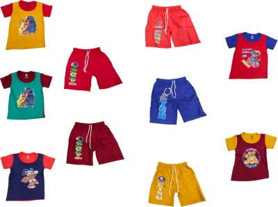 SVS Clothings Baby Boys & Baby Girls Casual T-shirt Shorts(Multi_1)