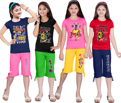 KS KOARRA Girls Casual T-shirt Track Pants(163 MULTICOLOURRS)