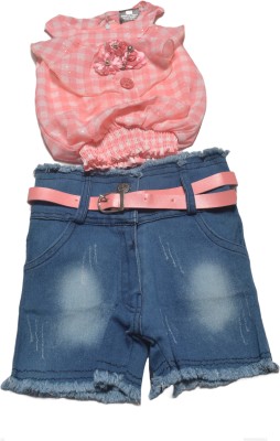 R.K FASHION Girls Party(Festive) Top Shorts(PINK)