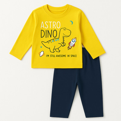 Bamboo Babe Baby Boys & Baby Girls Casual T-shirt Pyjama(Yellow)
