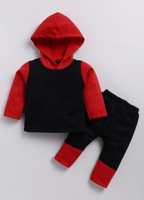 Miss & Chief Baby Boys & Baby Girls Casual Sweatshirt Track Pants(RED, BLACK)