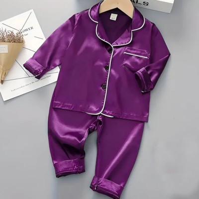 Kwikk Baby Boys & Baby Girls Casual Top Track Pants(Purple)
