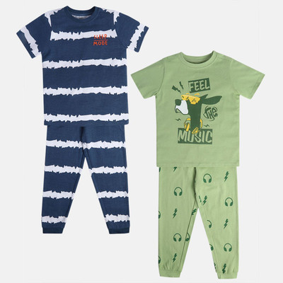 MINI KLUB Boys Casual T-shirt T-shirt, Pant(Multicolor)