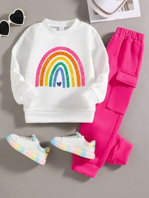 heyfafdu Girls Disney Princess Party(Festive) T-shirt Pant(pink)