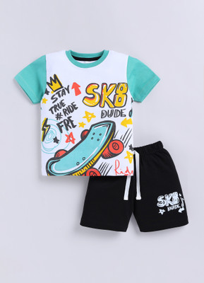 LITTLE NINJA Baby Boys Casual T-shirt Shorts(GREEN)