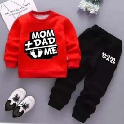 FORWARD FASHION Baby Boys & Baby Girls Party(Festive) Sweatshirt Track Pants(Multicolor)