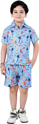 Arshia Fashions Boys Casual Shirt Shorts(Blue)