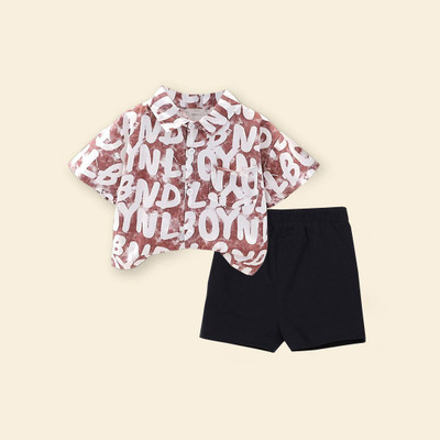 Sajavat Baby Boys Casual Shirt Shorts(BYD_MAROON_BLACK_Maroon)