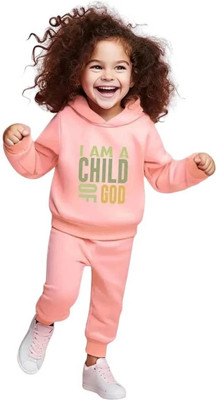 HouseOfCommon Girls Casual Sweatshirt Track Pants(PINK)