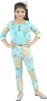 BURBN Girls Party(Festive) Top Pant(Blue)