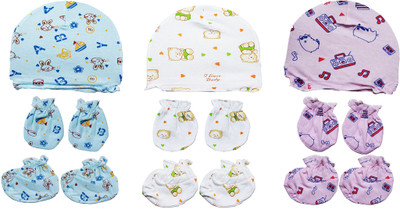 Neeba Baby Boys & Baby Girls Casual Cap Mitten, Bootie(Multicolor (Pack of 3))